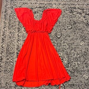 Cherry Red vintage 70s dancing Dress